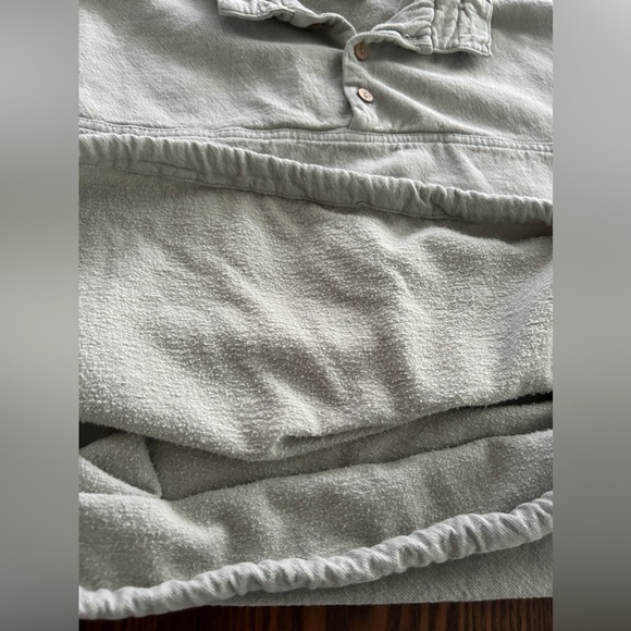 Drawstrings of Malibu green 1/4 Button pullover Shirt women’s M Travel coastal - Picture 9 of 15